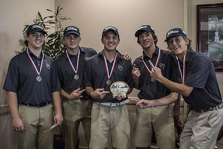 Geric Wilson, Paul Hankosky,  Jordan Stagg, Keith Shoemake and Michael Sanders celebrate their second place win at the Fort Sam Houston tournament on March 7.