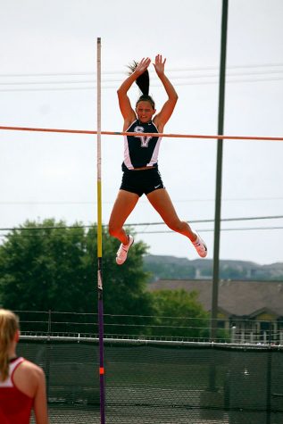 Colleen Clancy took first in pole vault with a vault of 13 feet 6 inches.