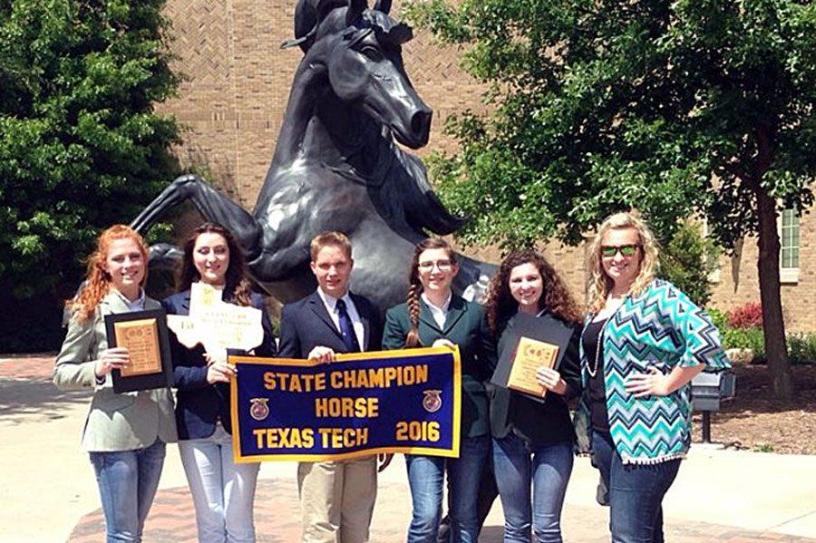 The horse judging team won the state championship Saturday at Texas Tech.