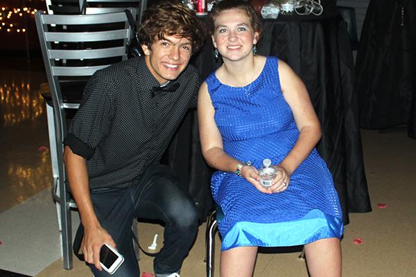 Senior Scott Welch and Rebekah Stockwell share a moment at the homecoming dance. 