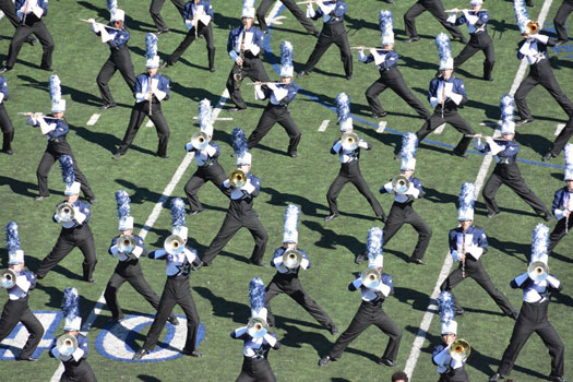 The band performs Extreme Deception at the region marching contest Oct. 22.