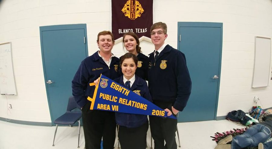 Cole Casanova, Katie Price, Tyler Obeck, and Allie Schroeder placed eighth in public relations. 