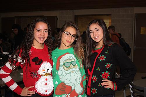 Jazmine Watkins, Kayla Cassady and Kathryn Fairfax put some cheer into the holiday season.