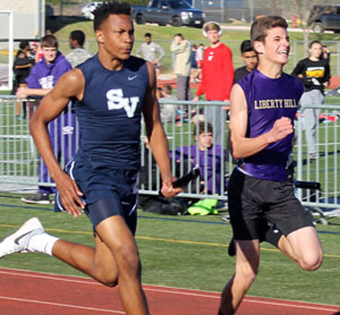 Freshman Greg Eggleston competes at the Dripping Springs Tiger Relays on Feb. 25 at Dripping Springs High School.