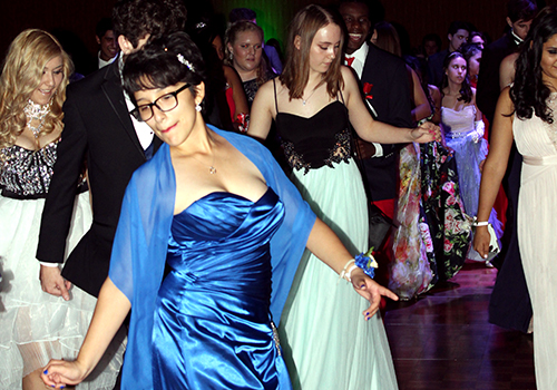 Senior Maria Rocha dances the 2017 prom.