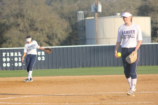 Pitcher Presley Smith gets ready to take the mound as the varsity softball team defeated Antonian 3-1 at home on Feb 21.