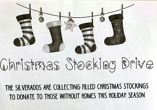 Silverados poster for the stocking drive.