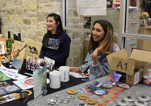 Nina Gloria and Aurora Cassady set up a beautiful display of items to sell in order to benefit their activity.
