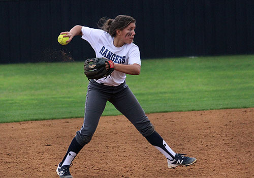Carissa Vasquez fires the ball to first base during the teams game against Eagle Pass on Feb 17. The team lost 12-4 but was able to bounce back with a 6-5 win against Steele in their next game.
