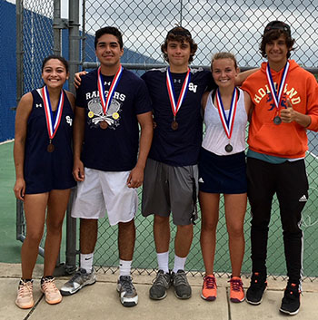 The varsity tennis team competed during districts this last weekend. Seniors Nico Dominquez and JoLynn Scriven placed second in their single events, they will compete at the  regional tournament next week.  