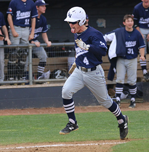 Senior Mason Pierce heads to home plate during the teams 8-5 win over Kerrville Tivy at home on Mar 7.