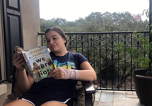 On Columbus Day, freshman Anna Vig cozies up with her favorite book We Were Liars. Fun fact: She was born and raised in Columbus, Ohio.