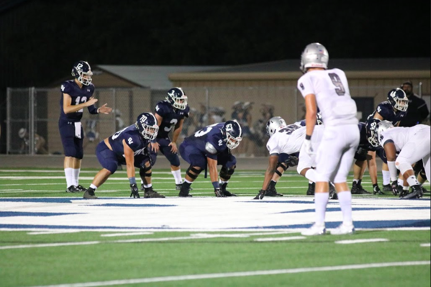 RB Jacob Forton (#3) awaits the snap against Pflugerville Hendrickson. Forton leads the team in rushing yards with 170.