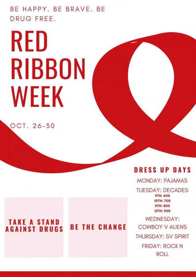 Red Ribbon Week and Spirit Week are combined this year. Each day will have dress up theme, with the Homecoming football game taking place on Thursday at 7:00 p.m.
