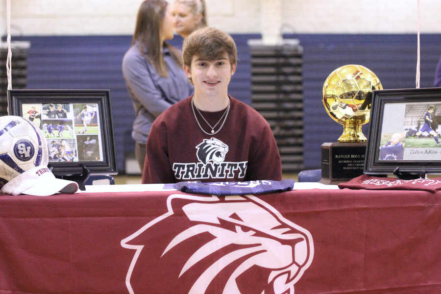 Senior+Colton+Adkins+signed+to+attend+Trinity+University+to+continue+his+soccer+career.