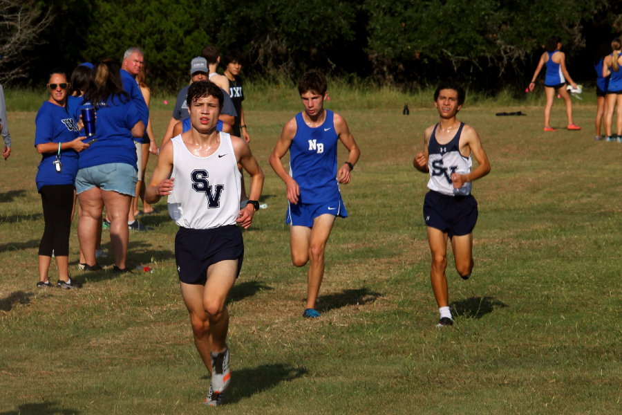 Connor Vydrzal (Front) and Diego Huerta Ramirez finish their second lap at the regional championships at Corpus Christi last weekend.