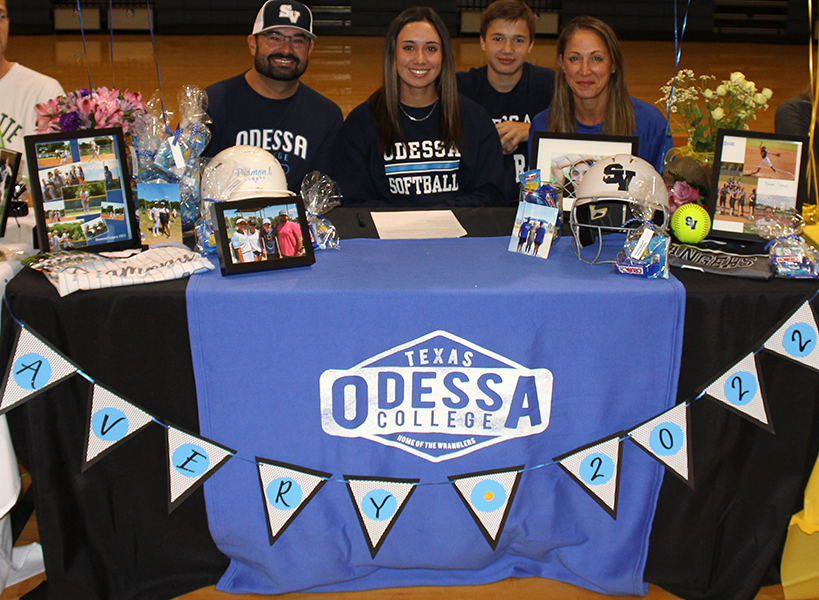 Senior Avery Truss committed to play softball at Odessa College.