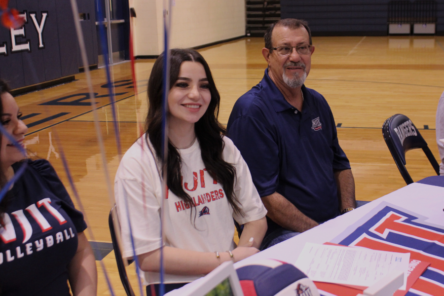 Maddie Dennis celebrates signing her commitment to play volleyball at New Jersey Institute of Technology.