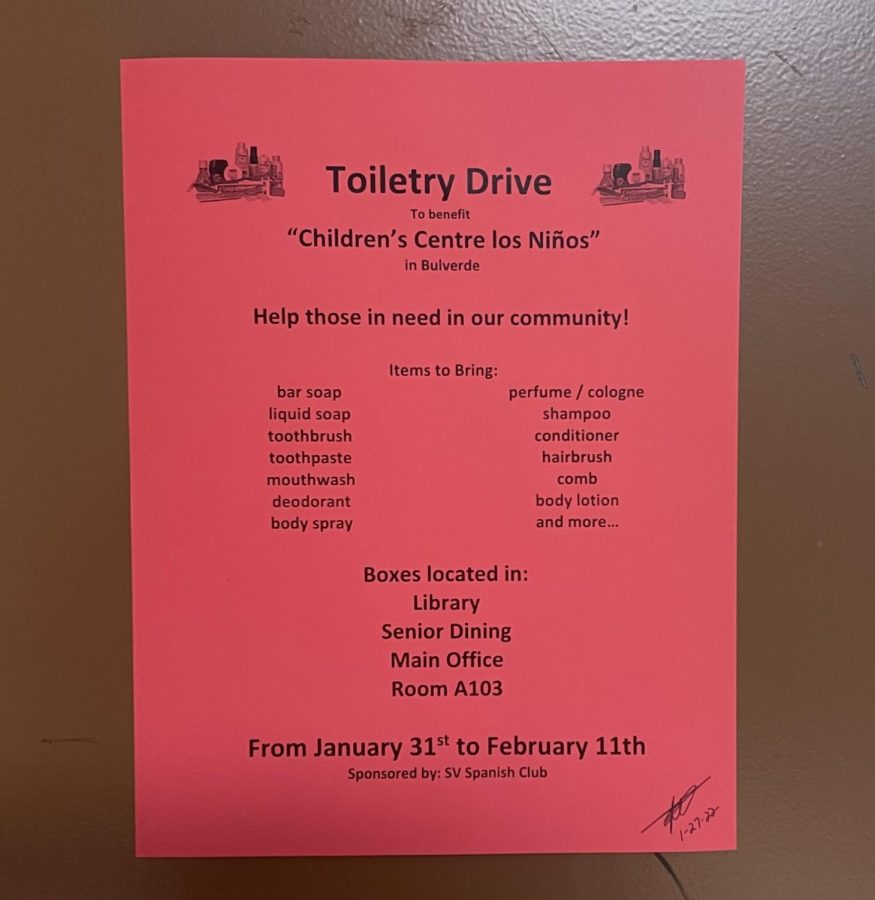 Spanish Club collects toiletry products for local families
