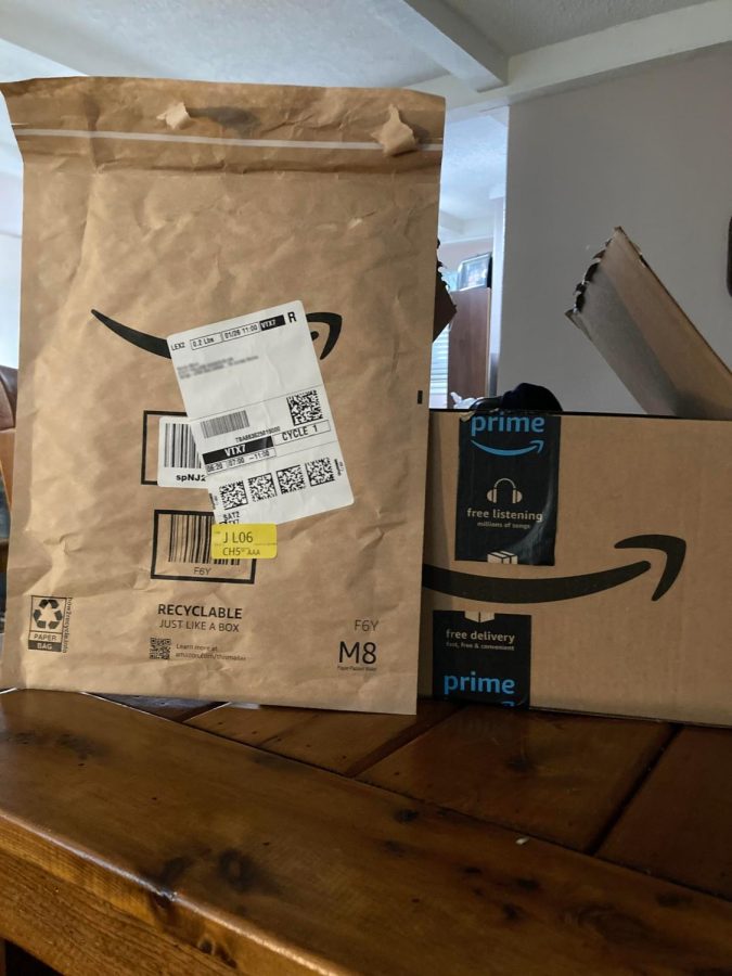 Amazon packages collected in the house of english teacher Verna Mann.