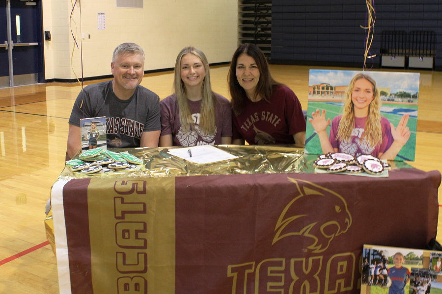 Malia Thalman signed her letter of intent to play soccer at Texas State University.