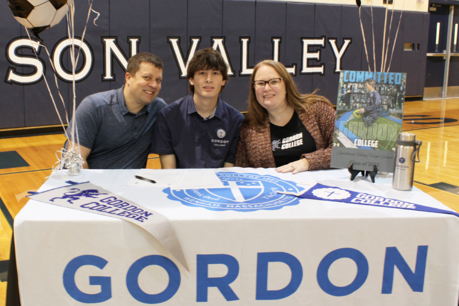 Colin Elliott signed his letter of intent to play soccer at Gordon College.