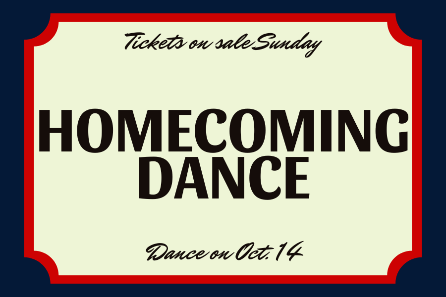 The homecoming dance is organized by student council every school year. Graphic made via Canva.