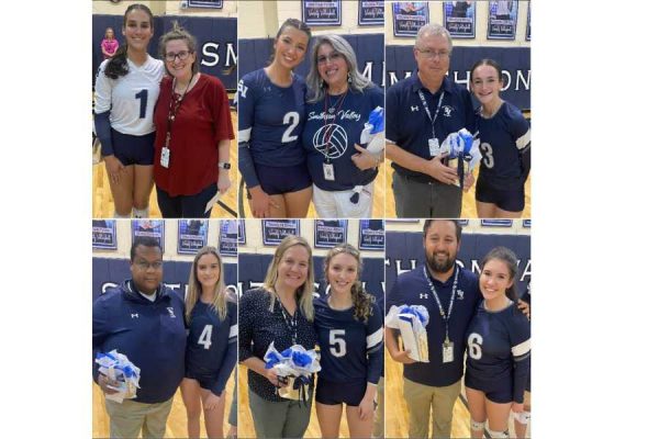 The Volleyball team showed their appreciation for teachers last home game against Boerne Champion.  Each player chose a teacher or staff member to represent. 