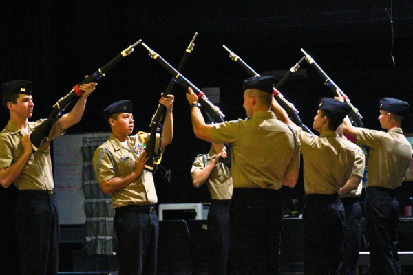 The Veterans Day ceremony will be in the auditorium this year because of forecasted rain.