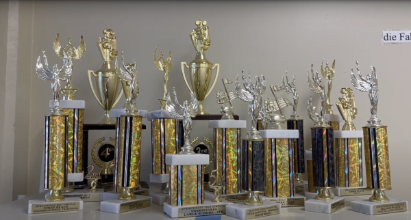 German students have collected a case full of UIL trophies over the past years. Participants currently prepare their entries for this years competition.