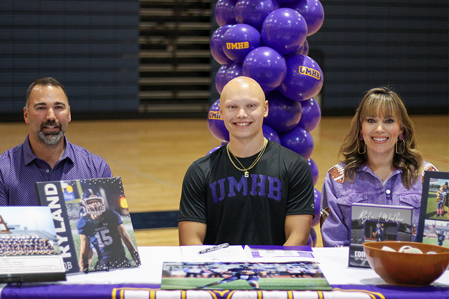 Senior starting quarterback Ryland Walker commits to University of Mary Hardin-Baylor to continue his football career. Walker led the football team to the state finals in December.
