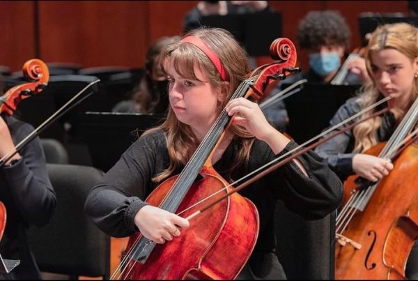 Senior Sydney Rakowitz plays her cello at  YOSA last year. She will attend UIW in the fall with a major in music education. Photo via Sydney Rackowitz