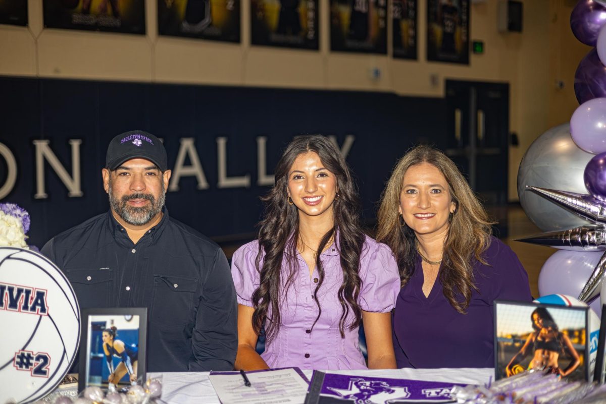Olivia Fuentes will play beach volleyball at Tarleton University in the fall after signing on April 17.
Photo by Daniel Grant