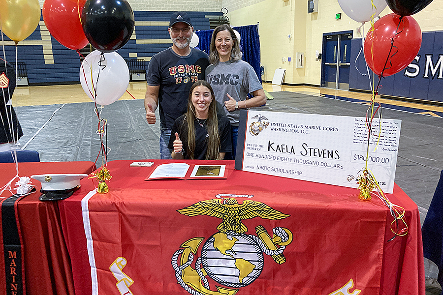 Kaela Stevens received $180,000 ROTC scholarship from the Marine Corps to attend Texas A&M.