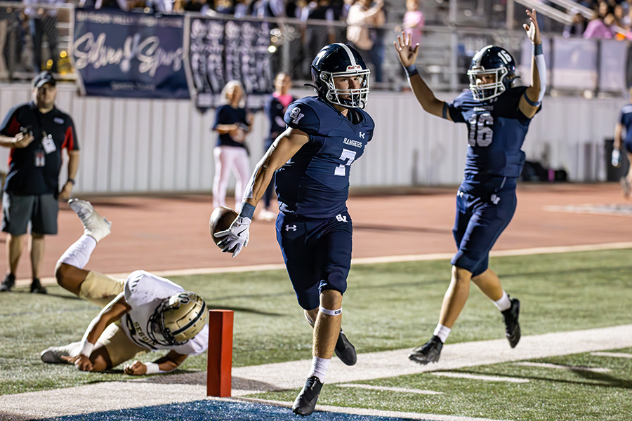 Senior Brody Day waltzes into the end zone for a touchdown during the game against Seguin on Friday.