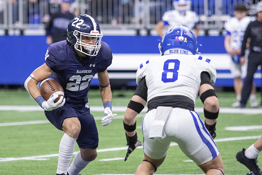 Senior Daniel De Hoyos runs down the field during Friday's playoff game against New Braunfels.