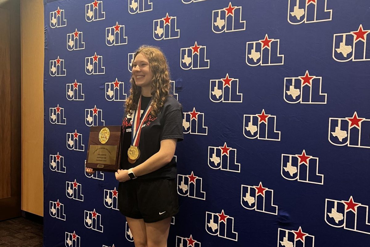 Senior Bethany Mann placed 1st in Feature Writing, 3rd in Editorial Writing and 5th in Headline Writing at the state competition last year. With all these placements combine, she single handedly won 1st place journalism team.